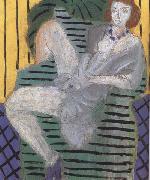 Henri Matisse Woman in an Armchair Blue and Yellow Background (mk35) china oil painting artist